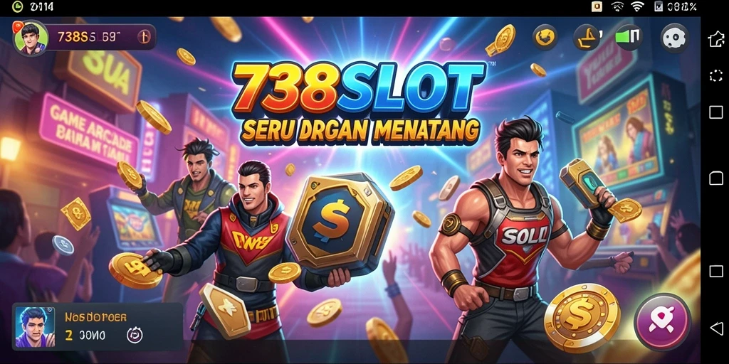 Tampilan gameplay 738SLOT dengan mesin slot yang seru dan menarik.