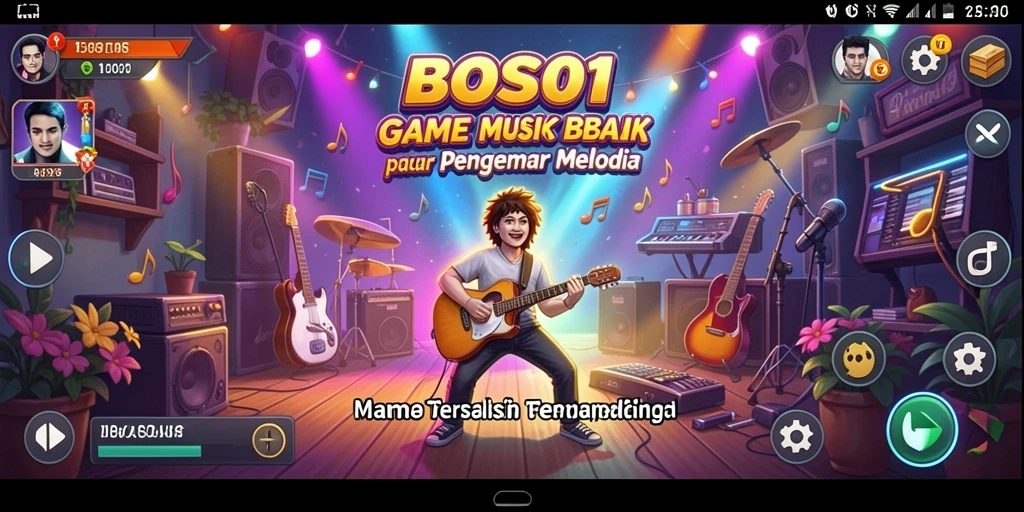 Tampilan gameplay BOS01 yang mengasyikkan dengan berbagai lagu.