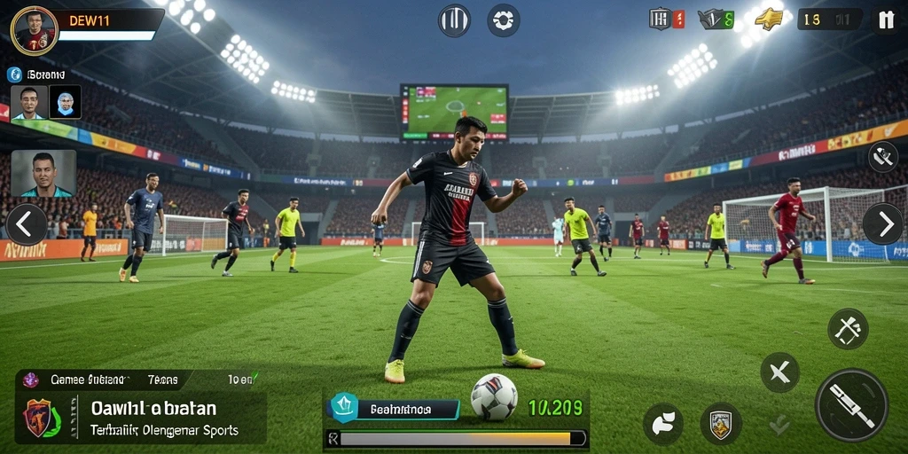 Screenshot gameplay DEWI11 menampilkan aksi olahraga yang seru dan mendebarkan.