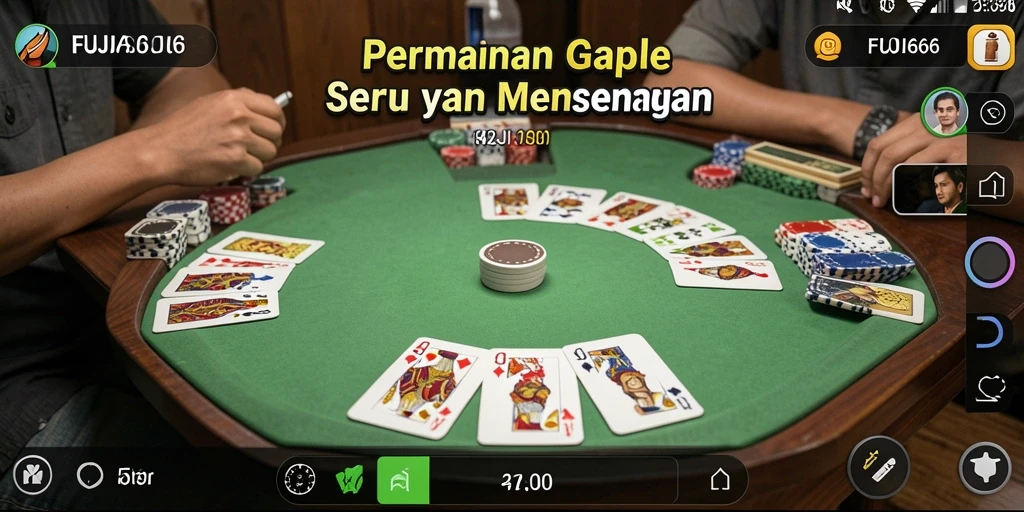 Screenshot gameplay <strong>FUJI66</strong> menunjukkan suasana seru bermain Gaple.