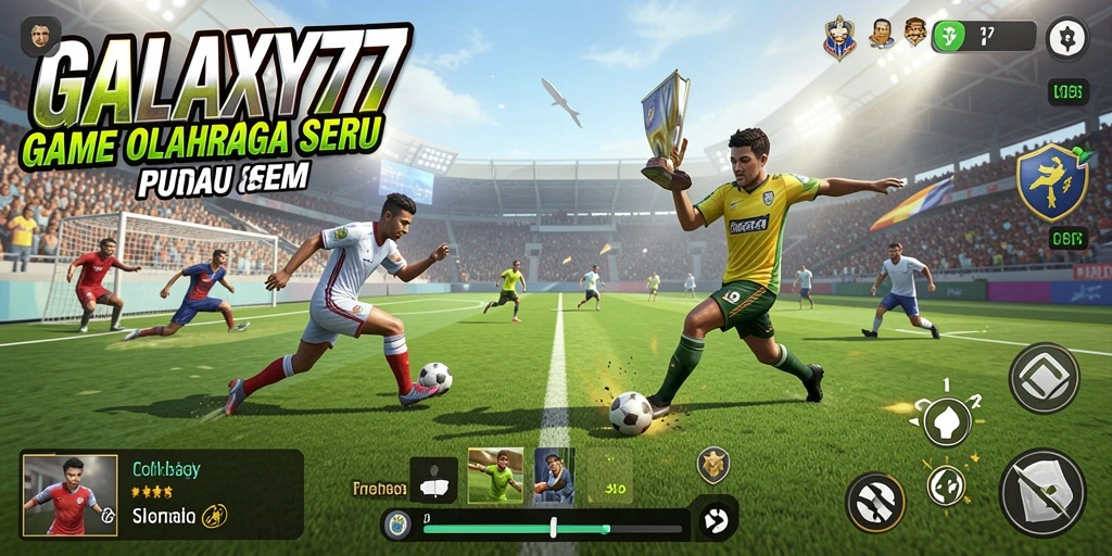 Screenshot gameplay <strong>GALAXY77</strong> menampilkan aksi seru dalam olahraga.