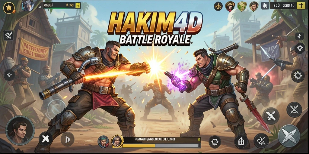 Tampilan aksi mendebarkan dalam HAKIM4D saat pemain bertarung di arena.