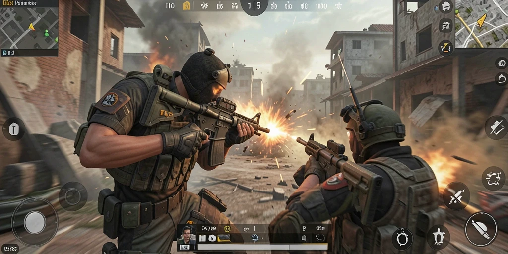 Tampilan gameplay seru di ID6788 dengan aksi tembak-tembakan yang intens.