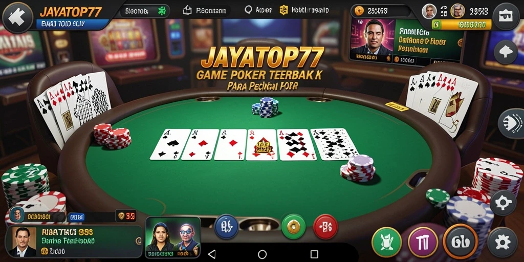 Tampilan screenshot gameplay Poker di JAYATOP77 yang mendebarkan.