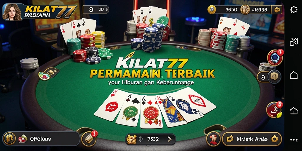 Tangkapan layar KILAT77 menampilkan gameplay poker yang intens.