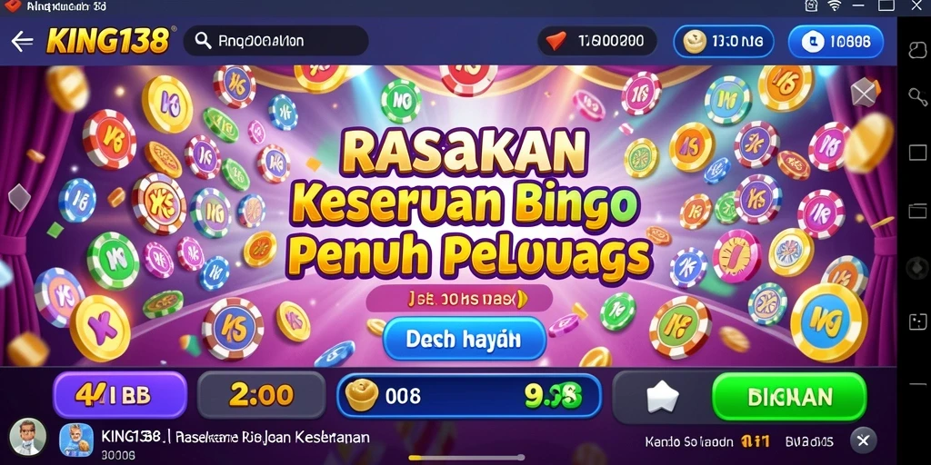 Screenshot KING138 menampilkan serunya gameplay Bingo yang penuh warna.
