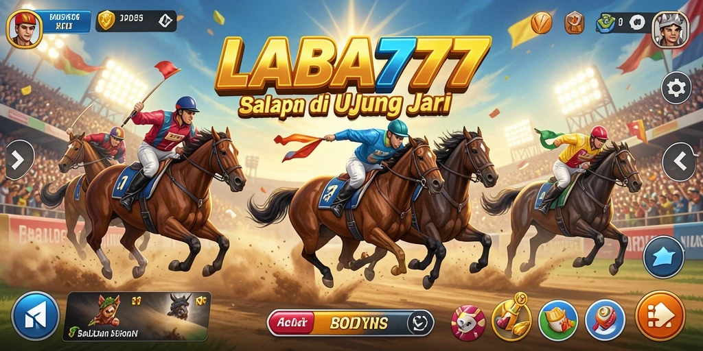 Gameplay penuh aksi LABA777 dengan mobil balap yang melaju cepat di lintasan.
