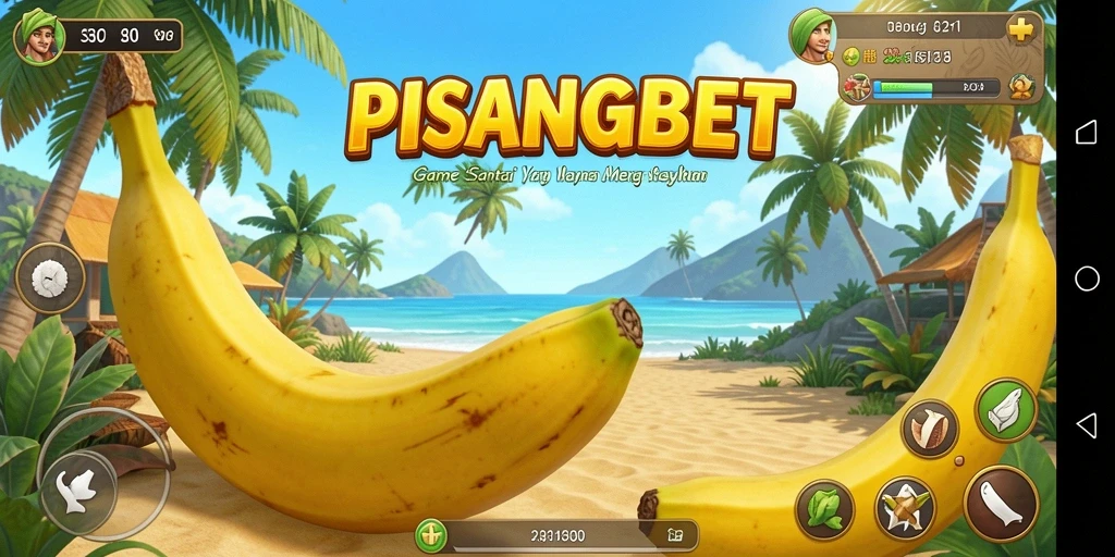 Tampilan gameplay PISANGBET yang penuh warna dan ceria.