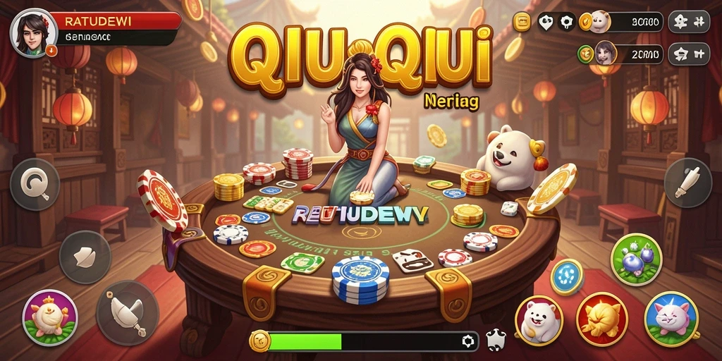 Tampilan gameplay QiuQiu yang menegangkan di RATUDEWI.
