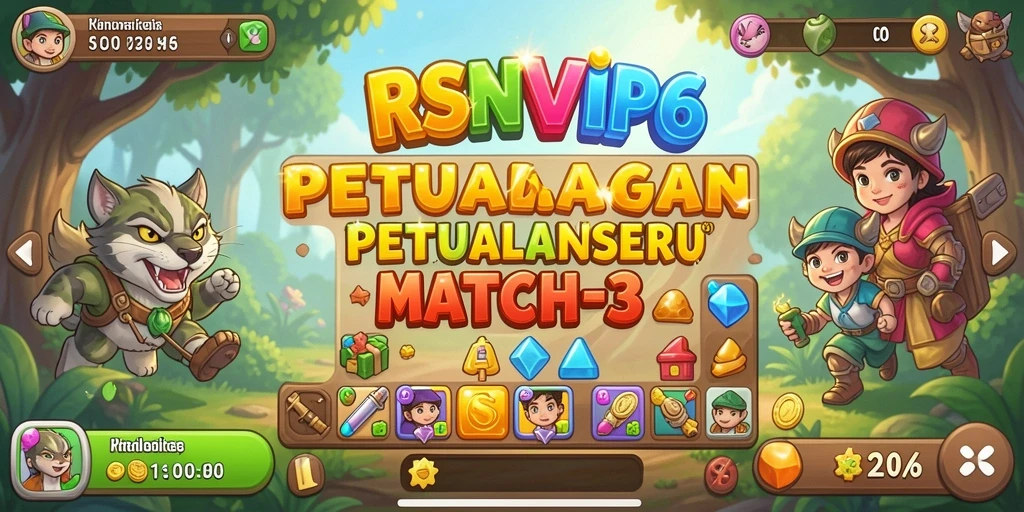 Tampilan gameplay seru dari game Match-3 RSNVIP6.