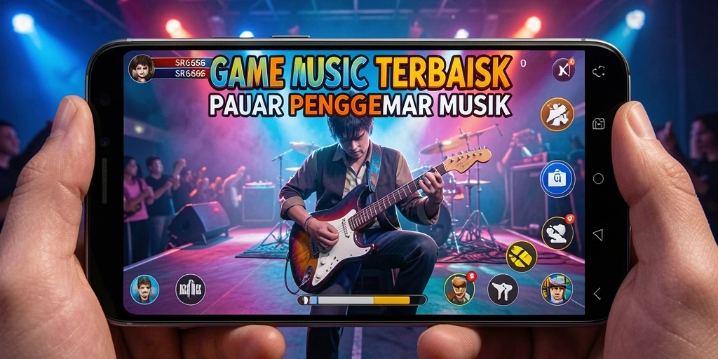 Tangkapan layar SR6666 menampilkan pengalaman bermain musik yang menyenangkan.